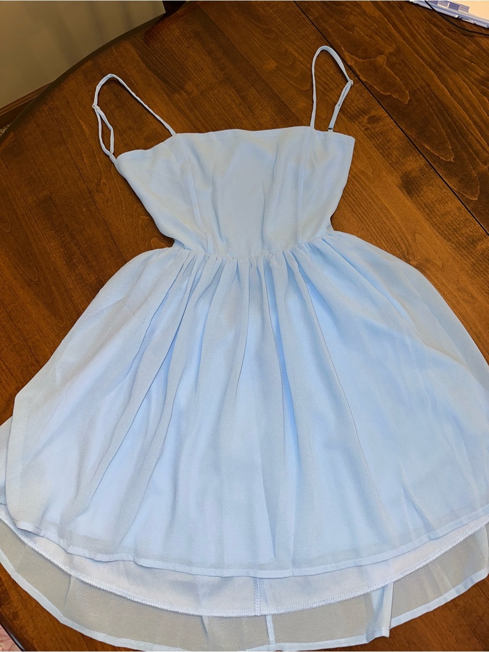 Lucy In the Sky - Light Blue Spaghetti Strap Chiffon Dress
